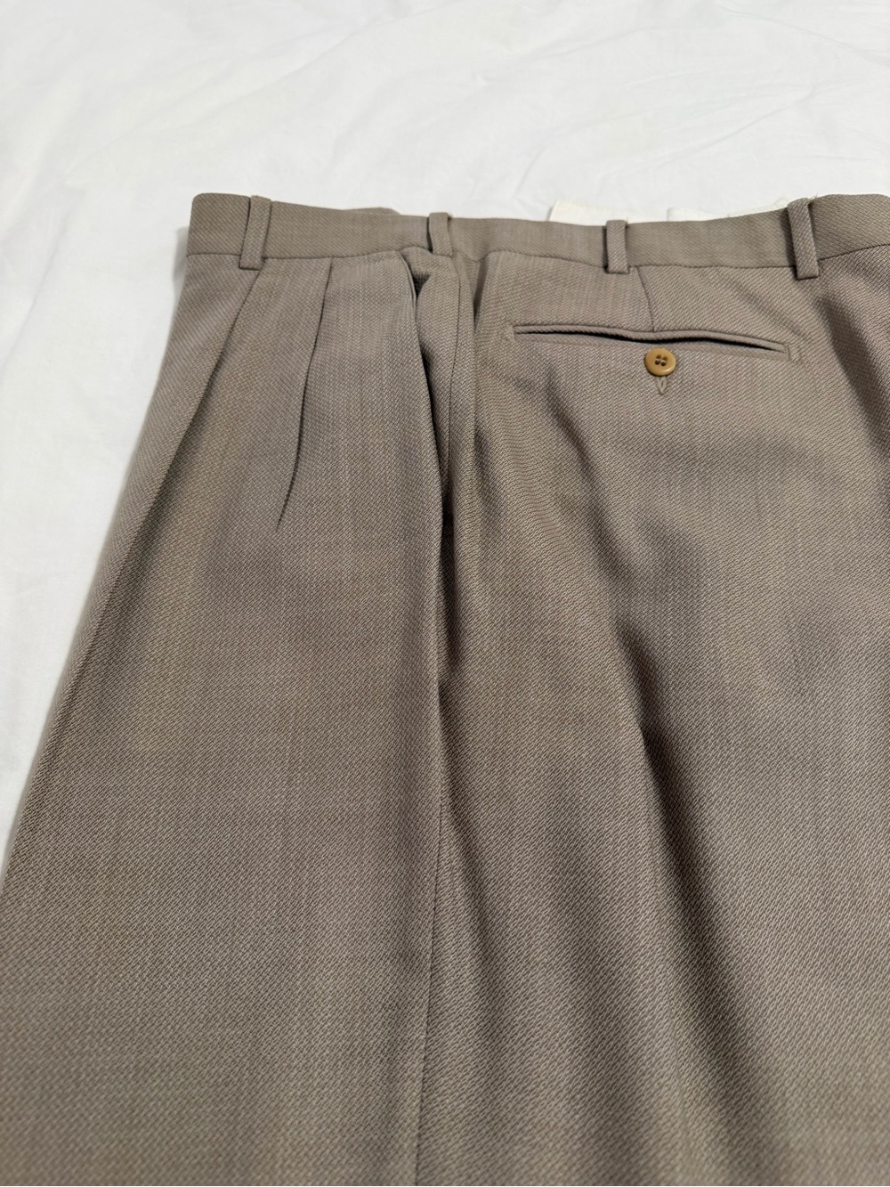 Zanella Taupe double pleated-Front Dress Pants